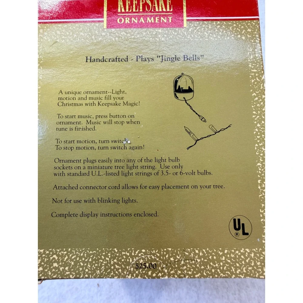 Hallmark Keepsake Magic Ornament Jingle Bears Musical Motion Light 1991 Vintage